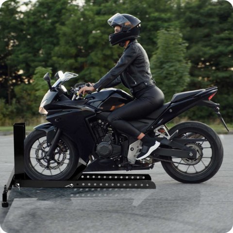 STOJAK MOTOCYKLOWY NA PRZEDNIE KOŁO MT3 CZARNY
