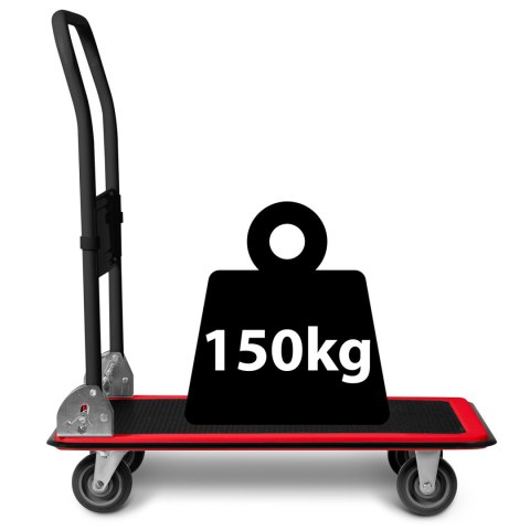 WÓZEK TRANSPORTOWY PLATFORMOWY HM-505 CZARNO-CZERWONY