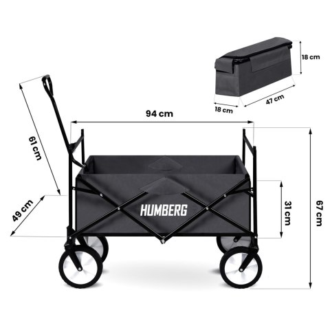 WÓZEK TRANSPORTOWY, SKŁADANY 80L HUMBERG HM-514