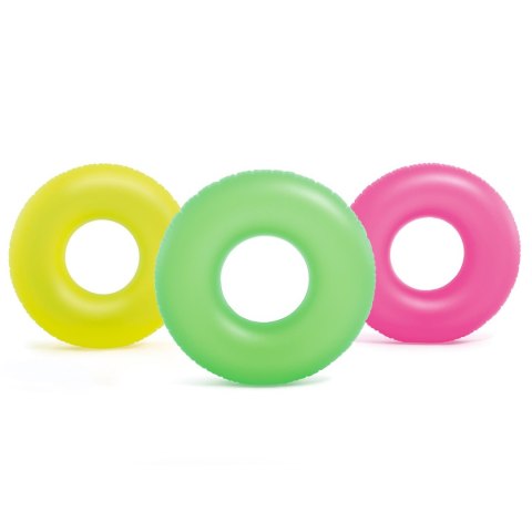 KOŁO DO PŁYWANIA NEON ŚR 91 CM - 3 KOLORY INTEX 59262 ZIELONY