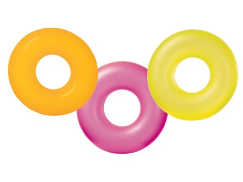KOŁO DO PŁYWANIA NEON ŚR 91 CM - 3 KOLORY INTEX 59262 ŻÓŁTY