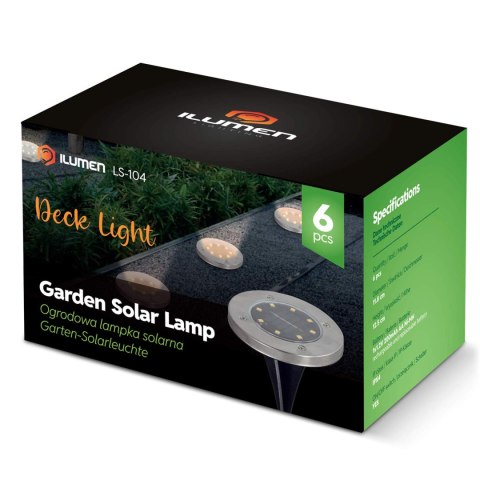 LAMPKA SOLARNA NAZIEMNA 6SZT ILUMEN LS-104