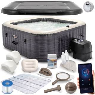 DMUCHANE SPA Z HYDROMASAŻEM 6 OSOBOWE INTEX 28452 HYDROMASAŻ 28452NP LED APLIKACJA