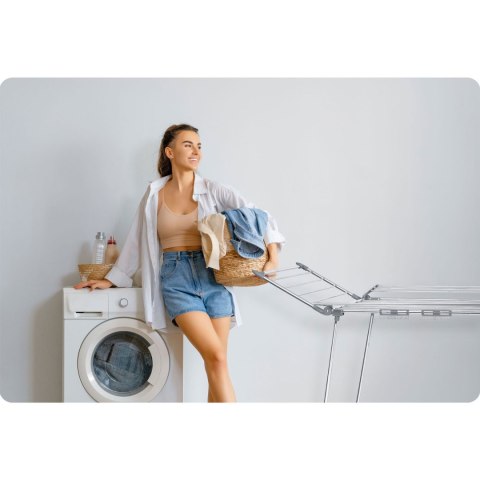 SUSZARKA NA PRANIE STOJĄCA ROZKŁADANA LINA 22 MB STAL NIERDZEWNA
