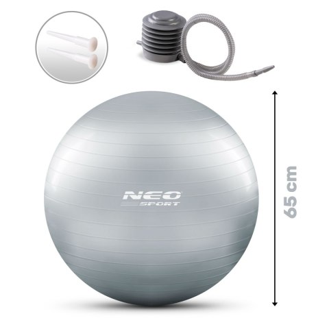 PIŁKA DO ĆWICZEŃ 65 CM NS-951 SREBRNA