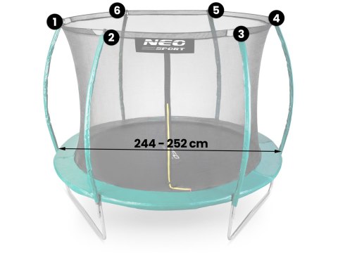 SIATKA WEWNĘTRZNA DO TRAMPOLIN 252 CM 8FT NEO-SPORT SIATKA WEWNĘTRZNA DO TRAMPOLIN 252 CM 8FT NEO-SPORT