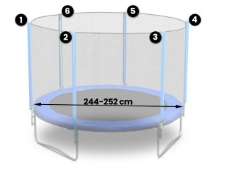 SIATKA ZEWNĘTRZNA DO TRAMPOLIN 252CM 8FT NEO-SPORT