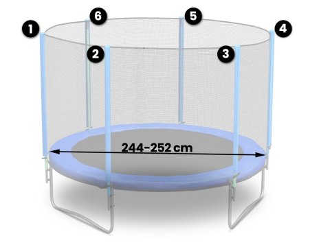 SIATKA ZEWNĘTRZNA DO TRAMPOLIN 252CM 8FT NEO-SPORT SIATKA ZEWNĘTRZNA DO TRAMPOLIN 252CM 8FT NEO-SPORT