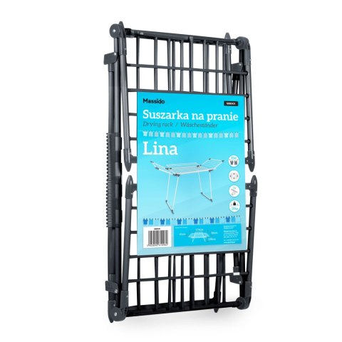 SUSZARKA NA PRANIE STOJĄCA ROZKŁADANA LINA 22 MB CZARNA