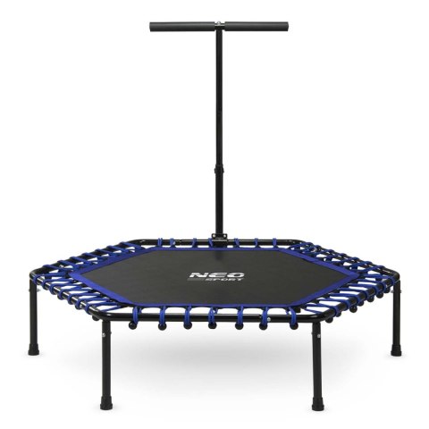 TRAMPOLINA FITNESS Z UCHWYTEM 127 CM NEO-SPORT - SZEŚCIOKĄTNA NIEBIESKA