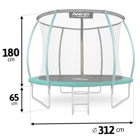 TRAMPOLINA OGRODOWA PROFILOWANA 10FT/312CMZ SIATKĄ WEWNĘTRZNĄ NEO-SPORT