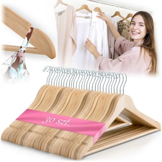 WIESZAKI NA UBRANIA DREWNIANE 30SZT MS-858 MASSIDO