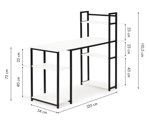 BIURKO KOMPUTEROWE BIUROWE STÓŁ + REGAŁ PÓŁKI LOFT MODERNHOME