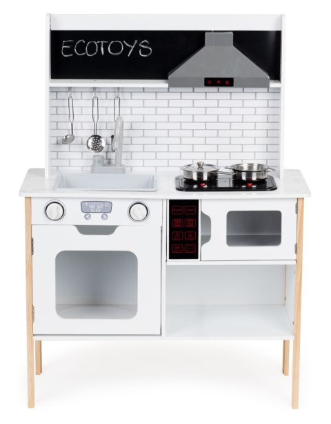 DREWNIANA KUCHNIA DLA DZIECI + DŹWIĘKI ŚWIATEŁKA ECOTOYS