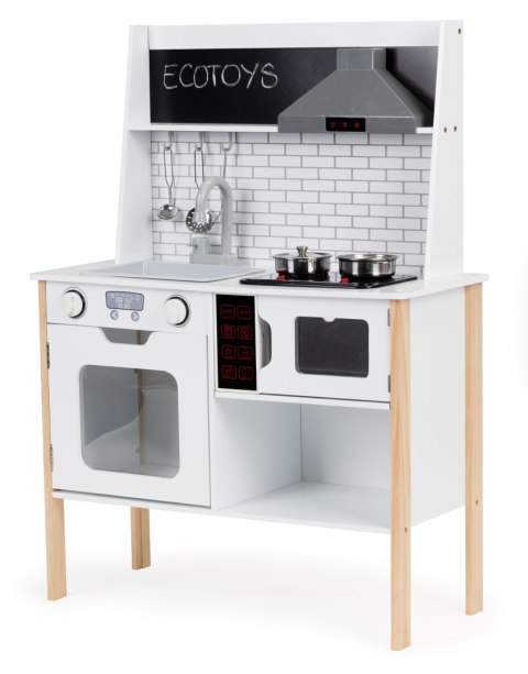 DREWNIANA KUCHNIA DLA DZIECI + DŹWIĘKI ŚWIATEŁKA ECOTOYS