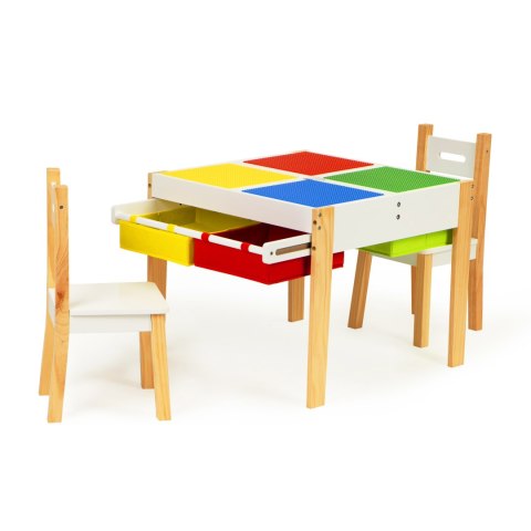 DREWNIANE MEBLE DLA DZIECI ZESTAW STÓŁ + 2 KRZESŁA ECOTOYS DREWNIANE MEBLE DLA DZIECI ZESTAW STÓŁ + 2 KRZESŁA ECOTOYS