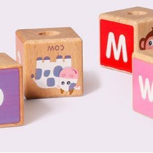 DREWNIANY POCIĄG DUŻE KLOCKI EDUKACYJNE ALFABET ECOTOYS