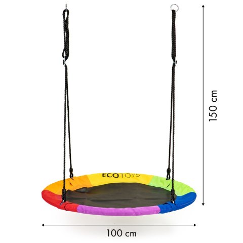 HUŚTAWKA OGRODOWA BOCIANIE GNIAZDO 100CM ECOTOYS WIELOKOLOROWA