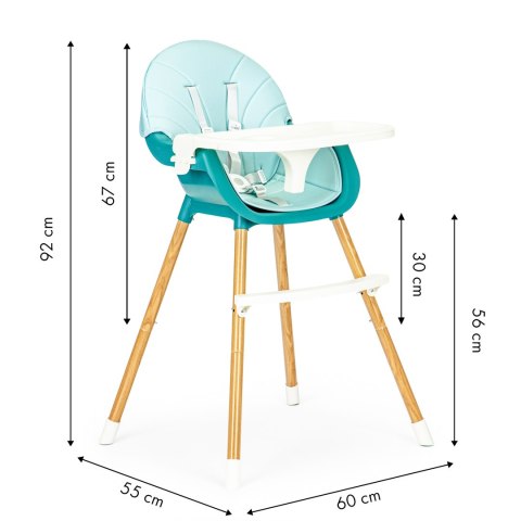 KRZESEŁKO FOTELIK DO KARMIENIA 2W1 NIEBIESKIE ECOTOYS