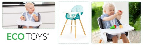 KRZESEŁKO FOTELIK DO KARMIENIA 2W1 NIEBIESKIE ECOTOYS