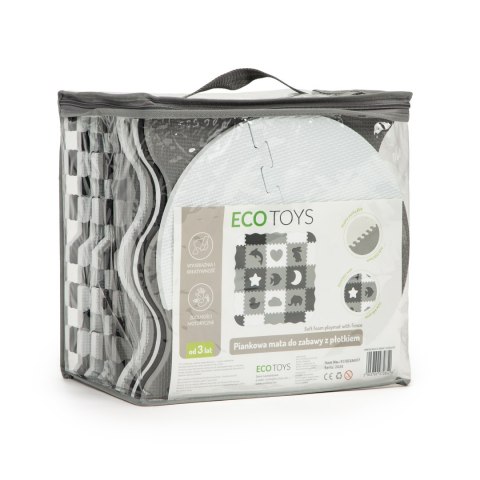 MATA PIANKOWA Z PŁOTKIEM PUZZLE SUCHY BASEN 25EL ECOTOYS