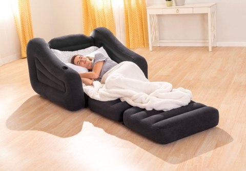 POMPOWANY FOTEL MATERAC LEŻANKA ŁÓŻKO 2W1 INTEX 66551