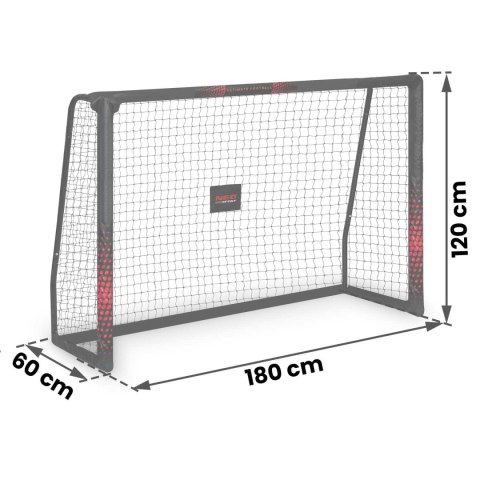 BRAMKA DO PIŁKI NOŻNEJ 180 X 120 X 60 CM NS-463 CZARNO-CZERWONA