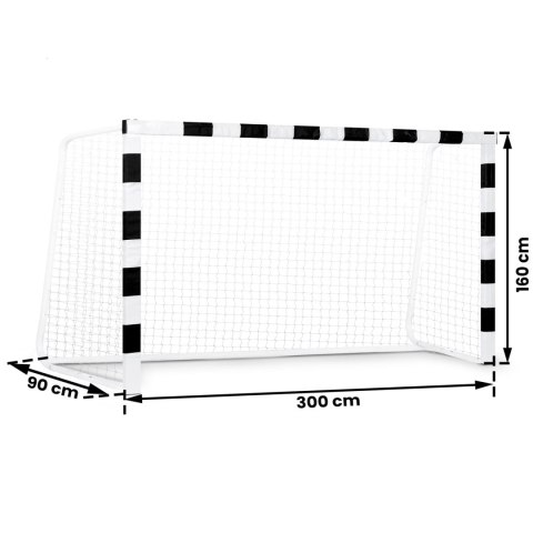 BRAMKA DO PIŁKI NOŻNEJ 300 X 160 X 90 CM NS-460 CZARNO-BIAŁA