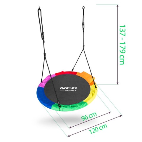 HUŚTAWKA BOCIANIE GNIAZDO SWINGO XXL WIELOKOLOROWA 120 CM