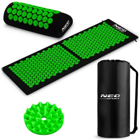 MATA DO AKUPRESURY Z KOLCAMI NEO-SPORT NS-901 CZARNO-ZIELONA