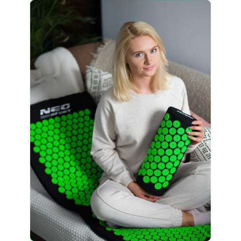 MATA DO AKUPRESURY Z KOLCAMI NEO-SPORT NS-901 CZARNO-ZIELONA