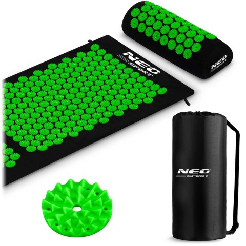 MATA DO AKUPRESURY Z KOLCAMI NEO-SPORT NS-901 CZARNO-ZIELONA