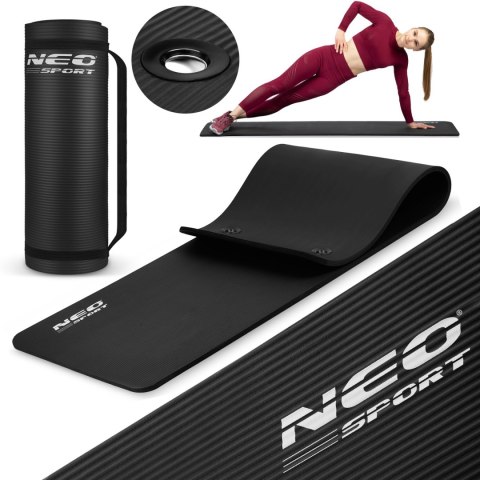 MATA DO ĆWICZEŃ Z OTWORAMI GRUBA 183 X 60 CM NEO-SPORT - 192000 CZARNA