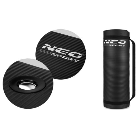 MATA DO ĆWICZEŃ Z OTWORAMI GRUBA 183 X 60 CM NEO-SPORT - 192000 CZARNA