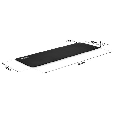 MATA DO ĆWICZEŃ Z OTWORAMI GRUBA 183 X 60 CM NEO-SPORT - 192000 CZARNA