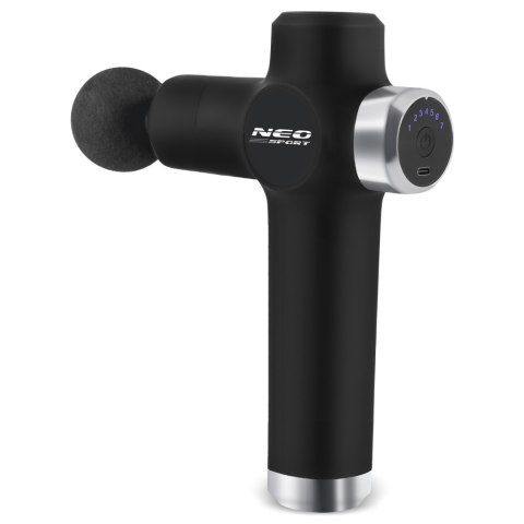 PISTOLET DO MASAŻU CIAŁA 8 NAKŁADEK NS-501 NEO-SPORT CZARNY