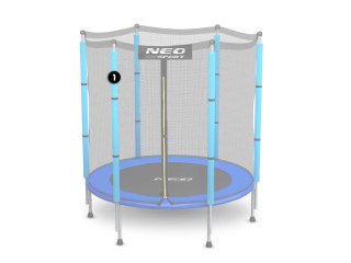 SŁUPEK GÓRNY DO TRAMPOLINY Z SIATKĄ ZEWNĘTRZNĄ 4,5 FT NIEBIESKI NEO-SPORT
