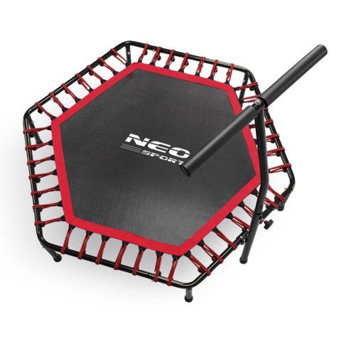 TRAMPOLINA FITNESS Z UCHWYTEM 127 CM NEO-SPORT - SZEŚCIOKĄTNA CZERWONA