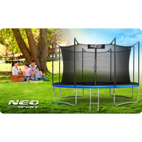 TRAMPOLINA OGRODOWA 12FT/374CM Z SIATKĄ WEWNĘTRZNĄ I DRABINKĄ NEO-SPORT