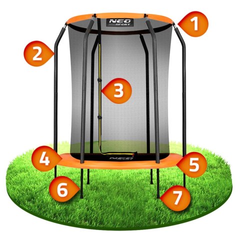 TRAMPOLINA OGRODOWA DLA DZIECI 152 CM 5 FT NEO-SPORT