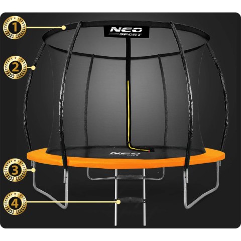 TRAMPOLINA OGRODOWA PROFILOWANA 8FT/252CM Z SIATKĄ WEWNĘTRZNĄ NEO-SPORT