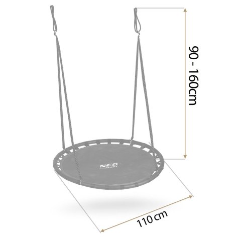HUŚTAWKA BOCIANIE GNIAZDO NEO-SPORT SWINGO 110 CM