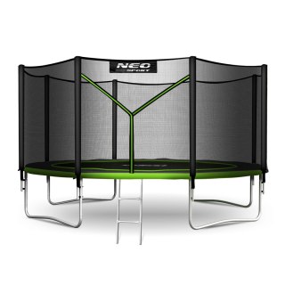 TRAMPOLINA OGRODOWA 12FT/374CM Z SIATKĄ ZEWNĘTRZNĄ I DRABINKĄ NEO-SPORT
