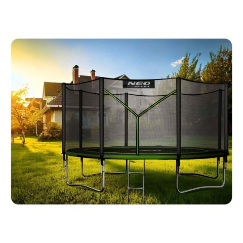 TRAMPOLINA OGRODOWA 12FT/374CM Z SIATKĄ ZEWNĘTRZNĄ I DRABINKĄ NEO-SPORT