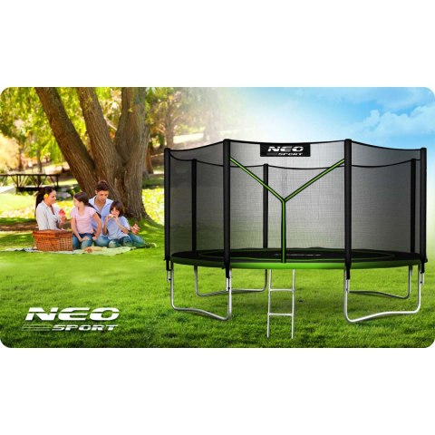 TRAMPOLINA OGRODOWA 12FT/374CM Z SIATKĄ ZEWNĘTRZNĄ I DRABINKĄ NEO-SPORT