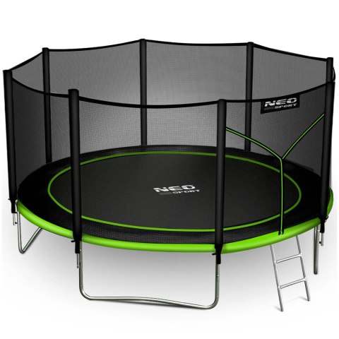 TRAMPOLINA OGRODOWA 12FT/374CM Z SIATKĄ ZEWNĘTRZNĄ I DRABINKĄ NEO-SPORT