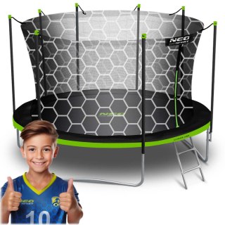 TRAMPOLINA OGRODOWA 13FT/404CM Z SIATKĄ WEWNĘTRZNĄ I DRABINKĄ NEO-SPORT