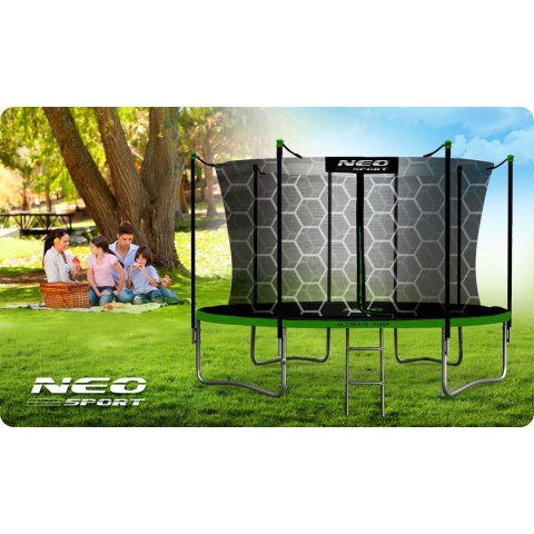 TRAMPOLINA OGRODOWA 13FT/404CM Z SIATKĄ WEWNĘTRZNĄ I DRABINKĄ NEO-SPORT
