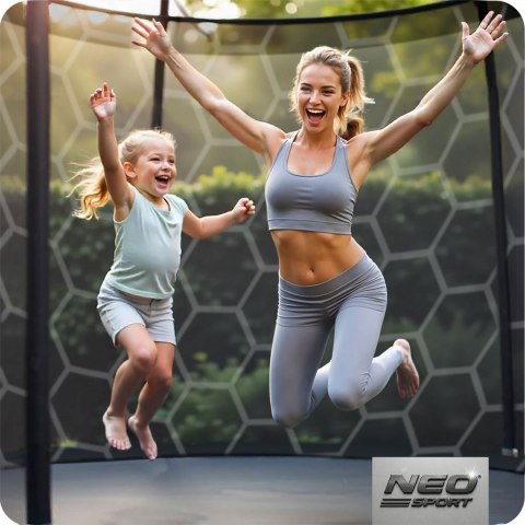 TRAMPOLINA OGRODOWA 15FT/465CM Z SIATKĄ WEWNĘTRZNĄ I DRABINKĄ NEO-SPORT