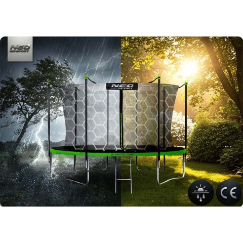TRAMPOLINA OGRODOWA 15FT/465CM Z SIATKĄ WEWNĘTRZNĄ I DRABINKĄ NEO-SPORT